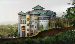 Phối cảnh lâu đài Địa Trung Hải tại phân khu Shophouse The Center