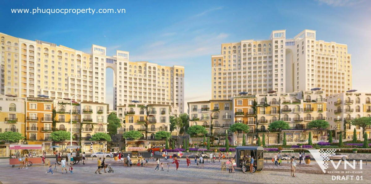 Shophouse The Center nằm ngay dưới chân căn hộ Hillside