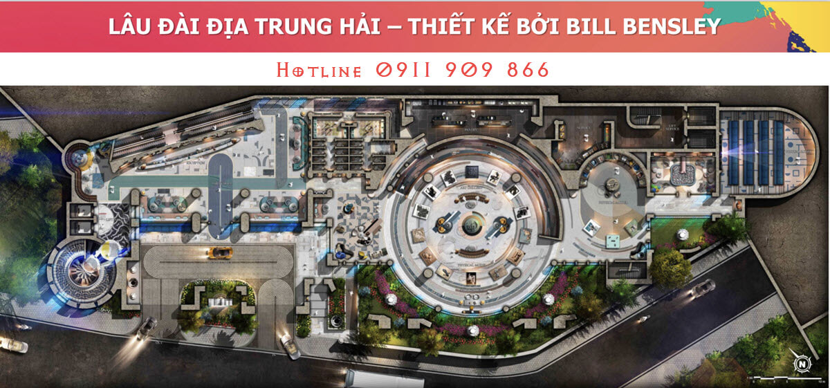 Mặt cắt lâu đài Địa Trung Hải do Bill Bensley thiết kế