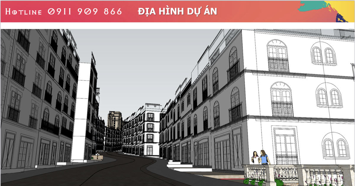 Những dãy nhà Shophouse The Center Địa Trung Hải tối ưu không gian 2 mặt thoáng